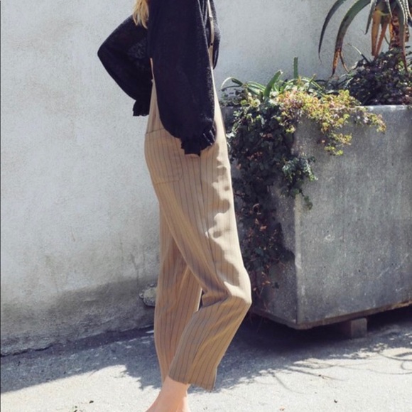 LAST ONE Canyon Pinstripe Jumpsuit in Moss - Picture 2 of 5